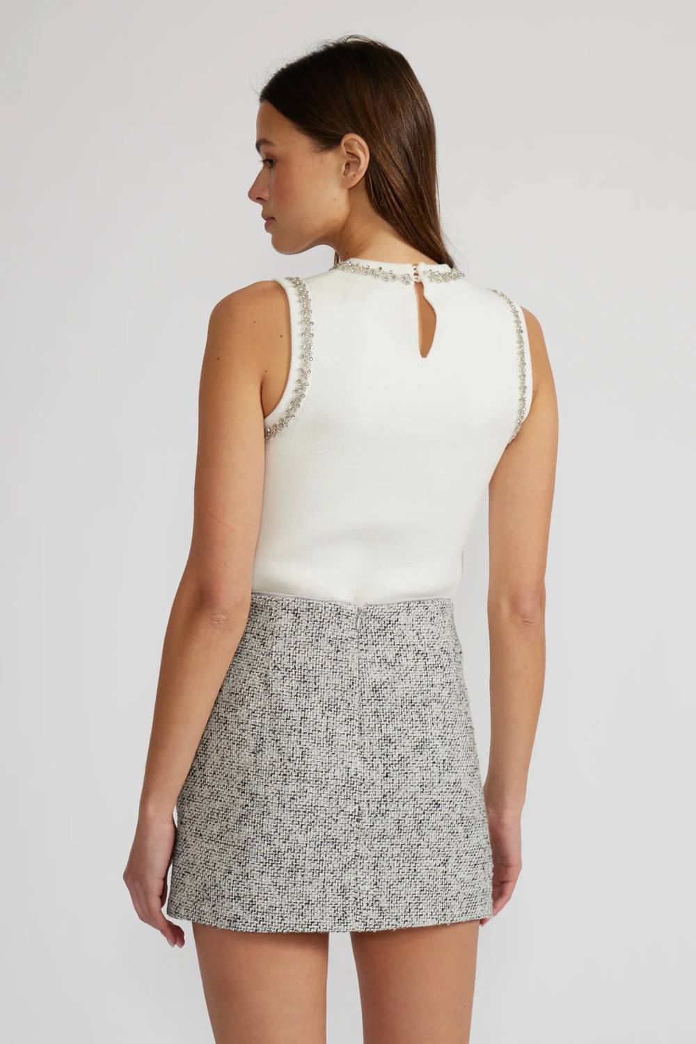 Lucy Paris - Rosalyn Sequin Tweed Mini Skirt