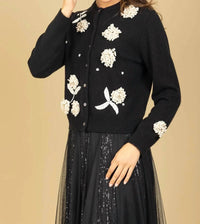 Jessie Liu - Women's Merino Wool V Neck Cardigan
