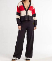 Red Haute - Stripped Sweater Cardigan