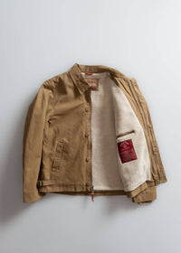 Iron & Resin Men's Usn A2 Jacket in beige - men's jacket - detail view