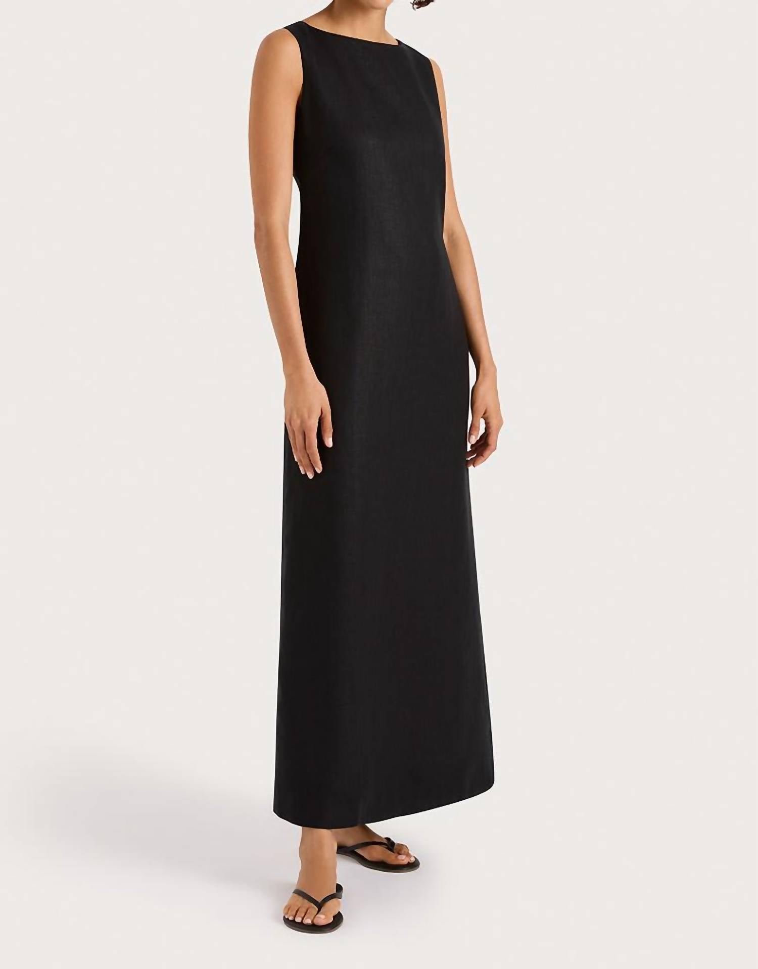FAITHFULL THE BRAND Taylor Midi Dress in black - women's dress - detail view