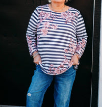 Multiples - 3/4 Sleeve Bateau Side Top