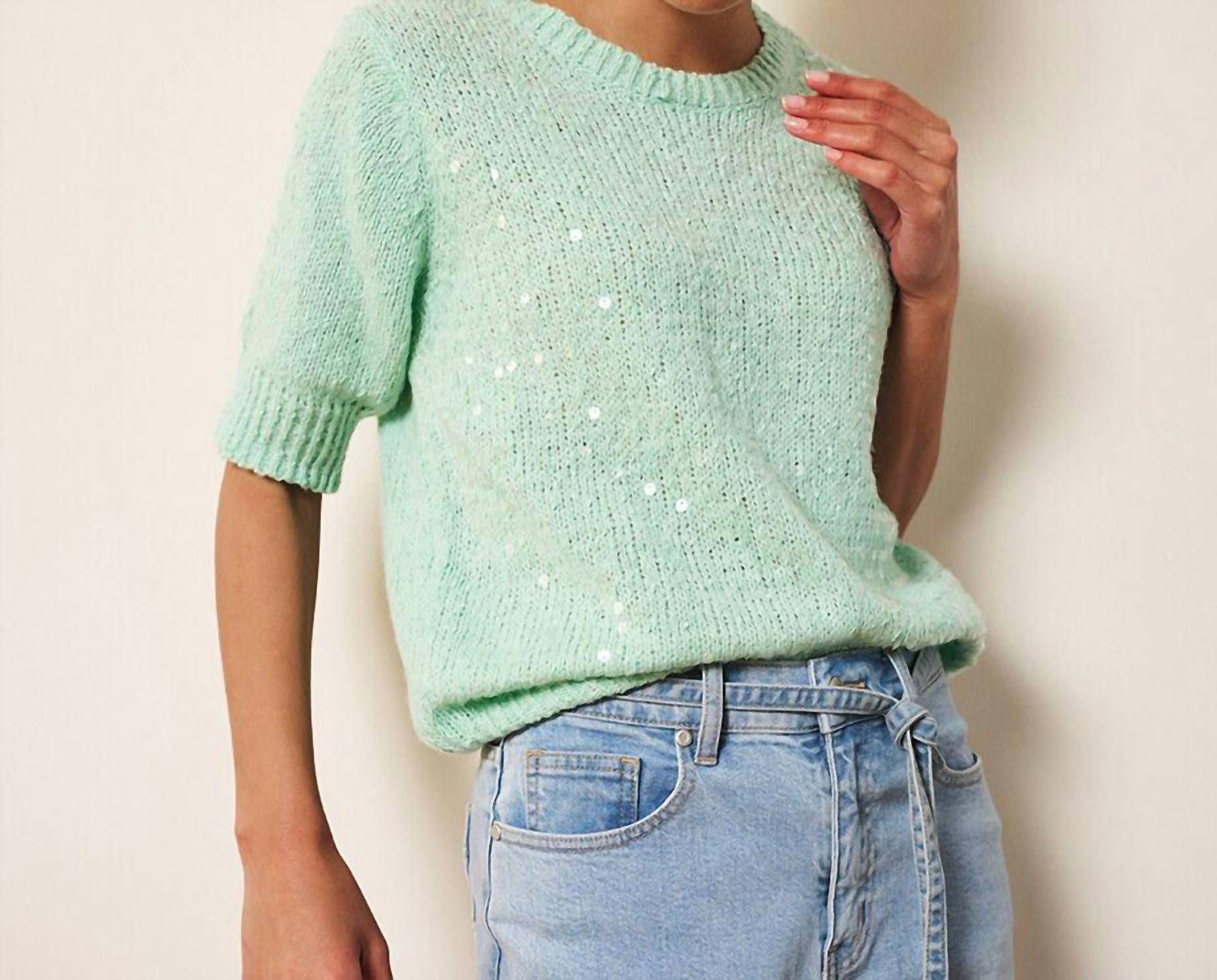 Esqualo - Sivine Sequin Short Sleeve Sweater