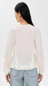 Favorite Daughter The Because Of You Top in white - women's blouse - detail view