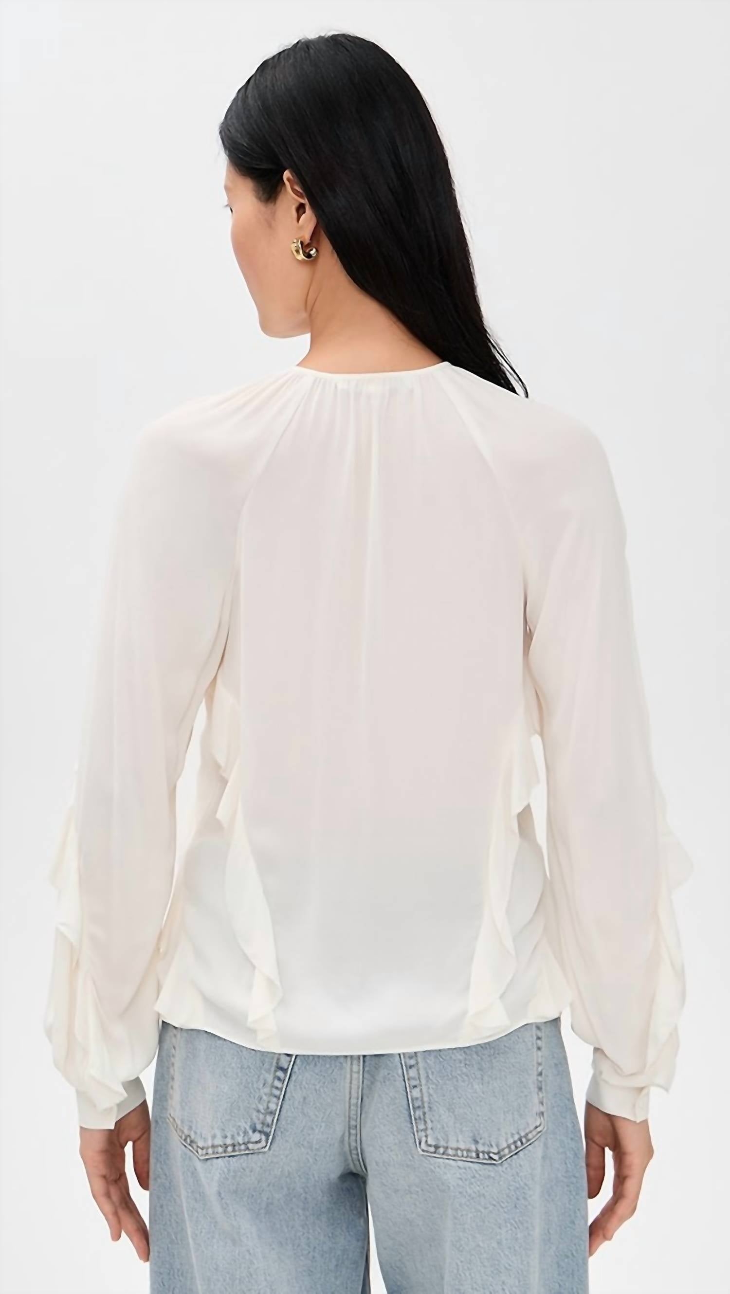 Favorite Daughter The Because Of You Top in white - women's blouse - detail view