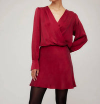Fifteen Twenty - Denise Drape Front Long Sleeve Mini Dress