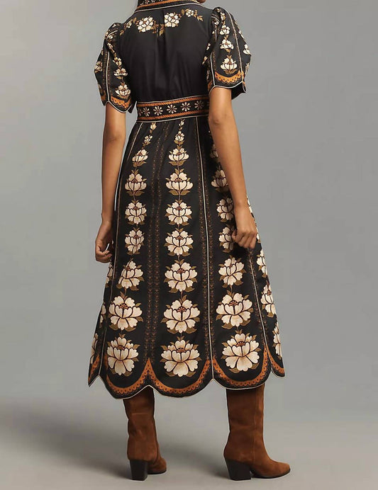 Farm Rio - Embroidered Flowers Midi Dress