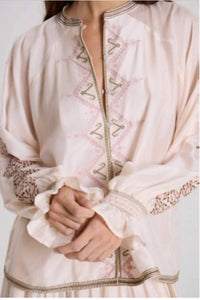 Maria Cher Lombard Hale Long Sleeve Blouse in ecru - women's blouse - detail view