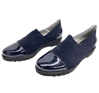 Ara Women's Miriam Slip On Loafer in navy - women's flats - detail view