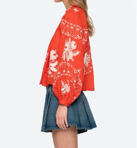 Sea - SERAFINA EMBROIDERY BLOUSE