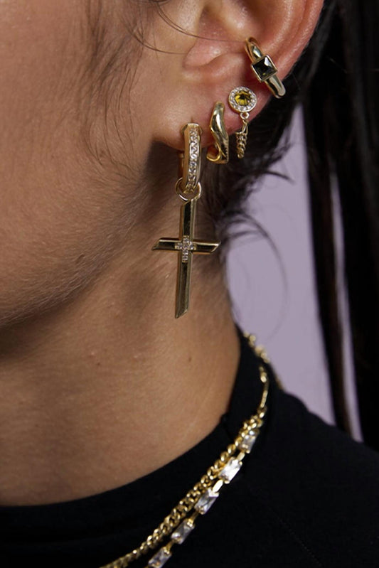 FREEDOM CROSS CHARM EARRINGS