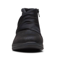 Clarks Women's Breeze Dusk Ankle Boot in black textile - women's shoe - detail view