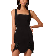 Liv Foster - Addison Crepe Bead Embellished Mini Dress