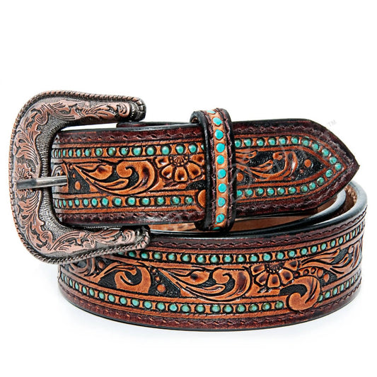 American Darling - Women's Beautifully Hand Tooled Genuine Belt