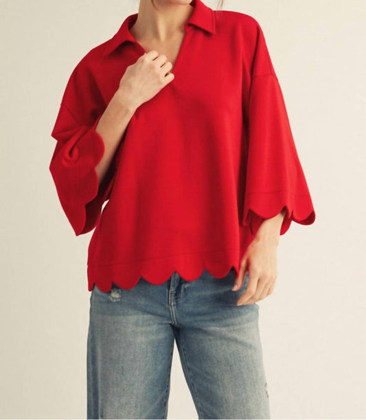 Jodifl - Scallop Edge Detailed Top