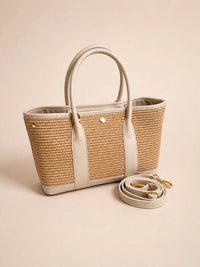 Italian'S Leather - Women's Elise Raffia And Leather Handbag
