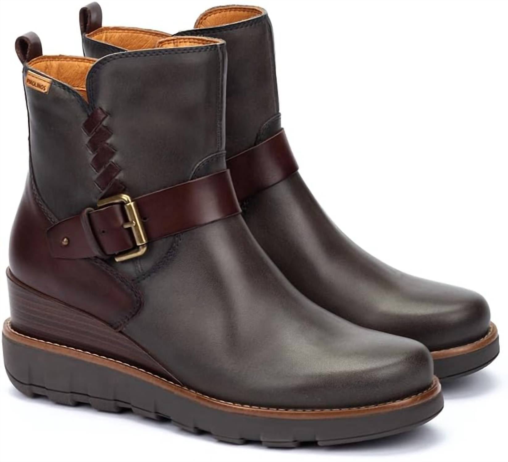 PIKOLINOS Women's Sanlucar Wedge Boots in lead - women's shoe