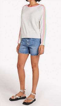 Brodie Cashmere - Sporty Stripe Mini Sweater