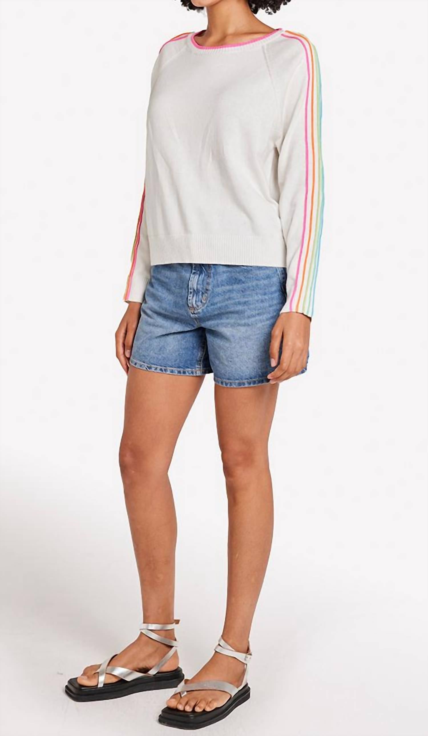 Brodie Cashmere - Sporty Stripe Mini Sweater