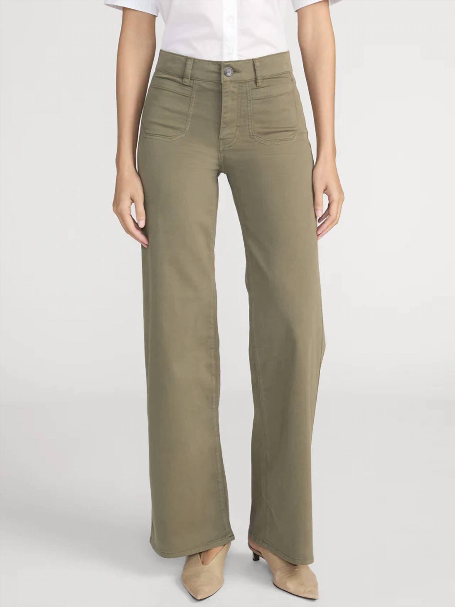 Frame - Slim Palazzo Twill Modernist Pocket Pants