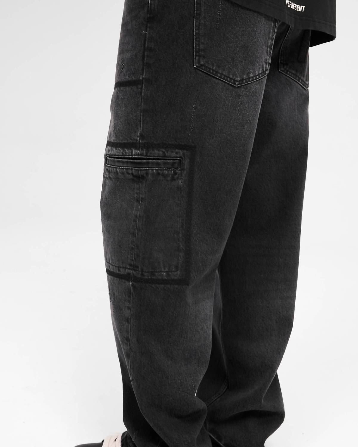 Represent - R3 Drive Denim Baggy Fit Distressed Jeans