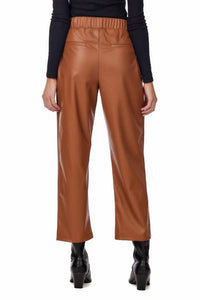 mudpie Ballard Leather Pants in tan - women's pants - alternate view