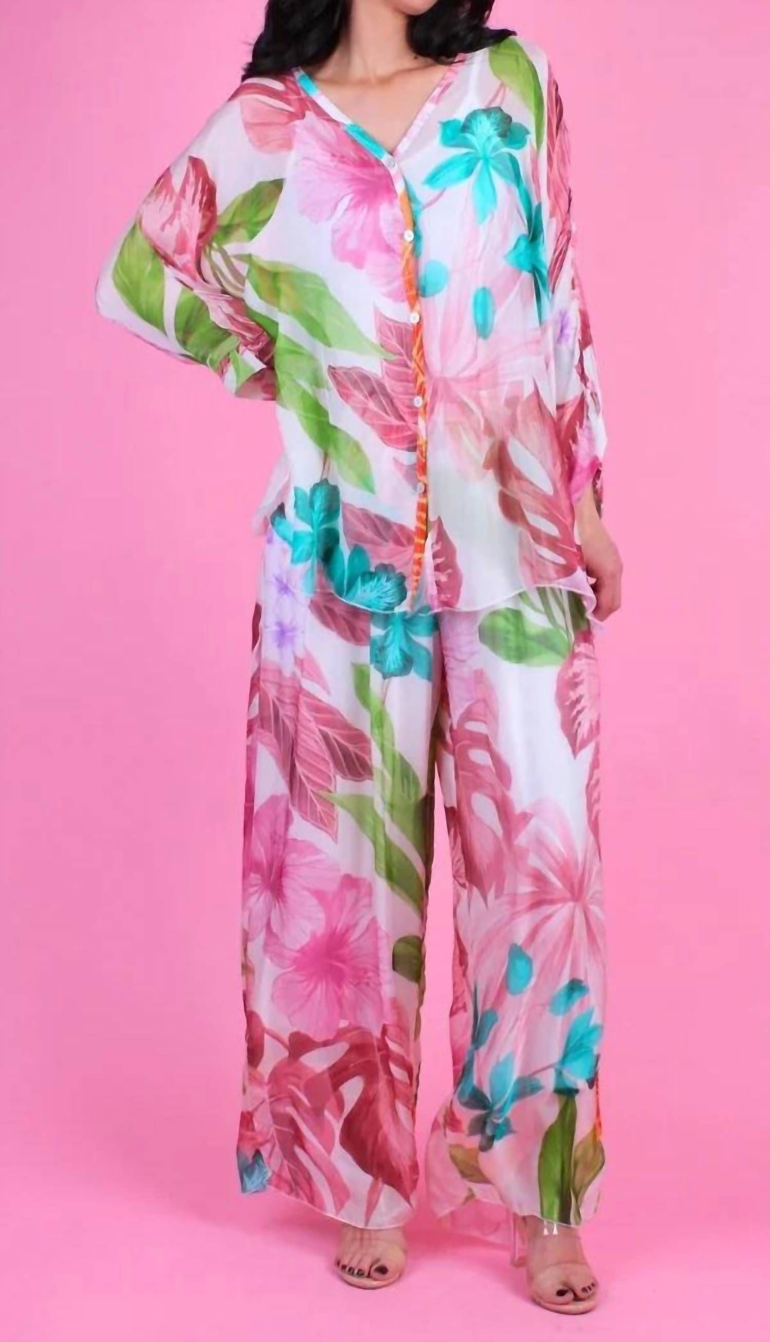 Gigi Moda - Angelo Tropical Silk Blouse