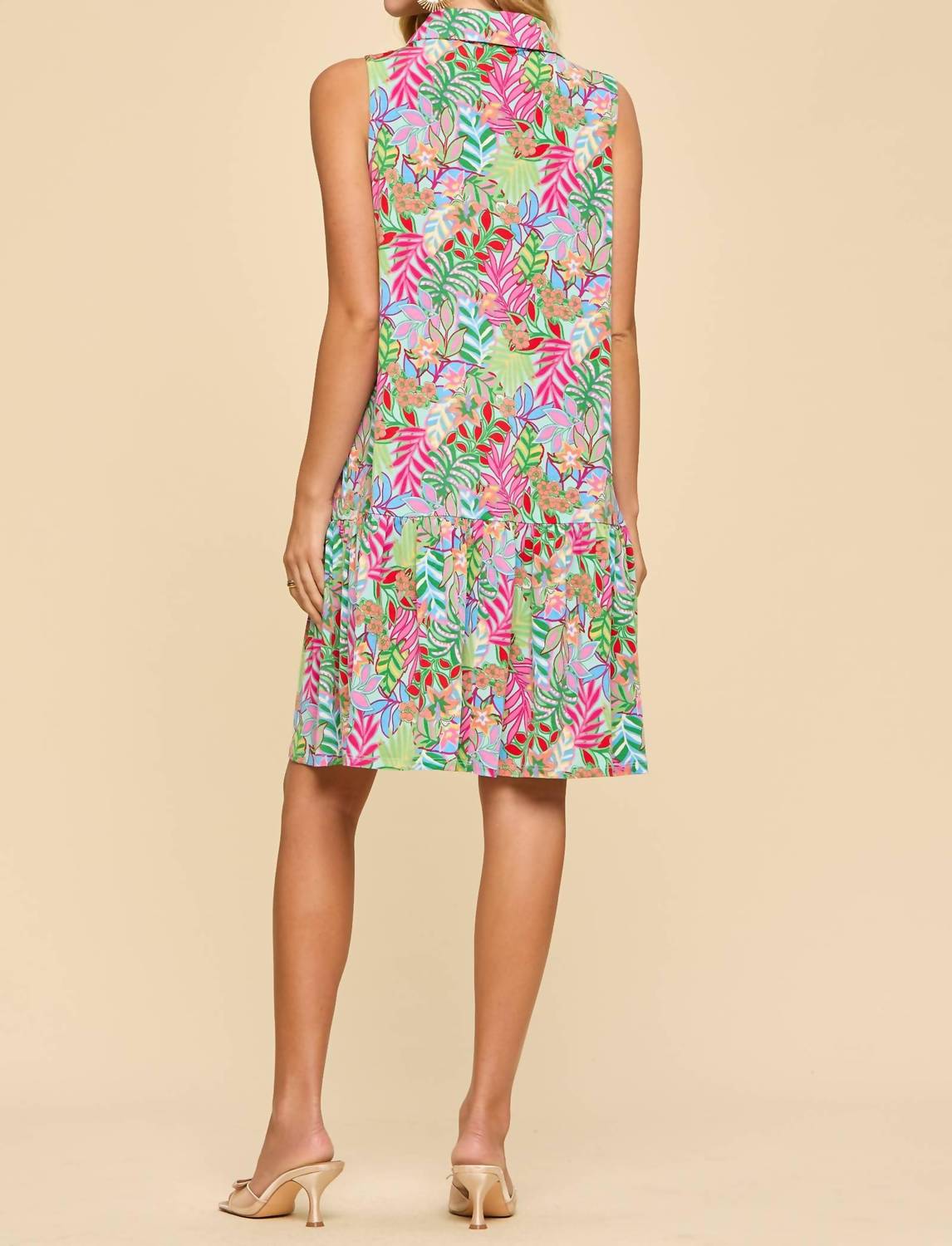 Dear Scarlett Coastal Dusk Collared Summer Dress in mint - women's dress - alternate view