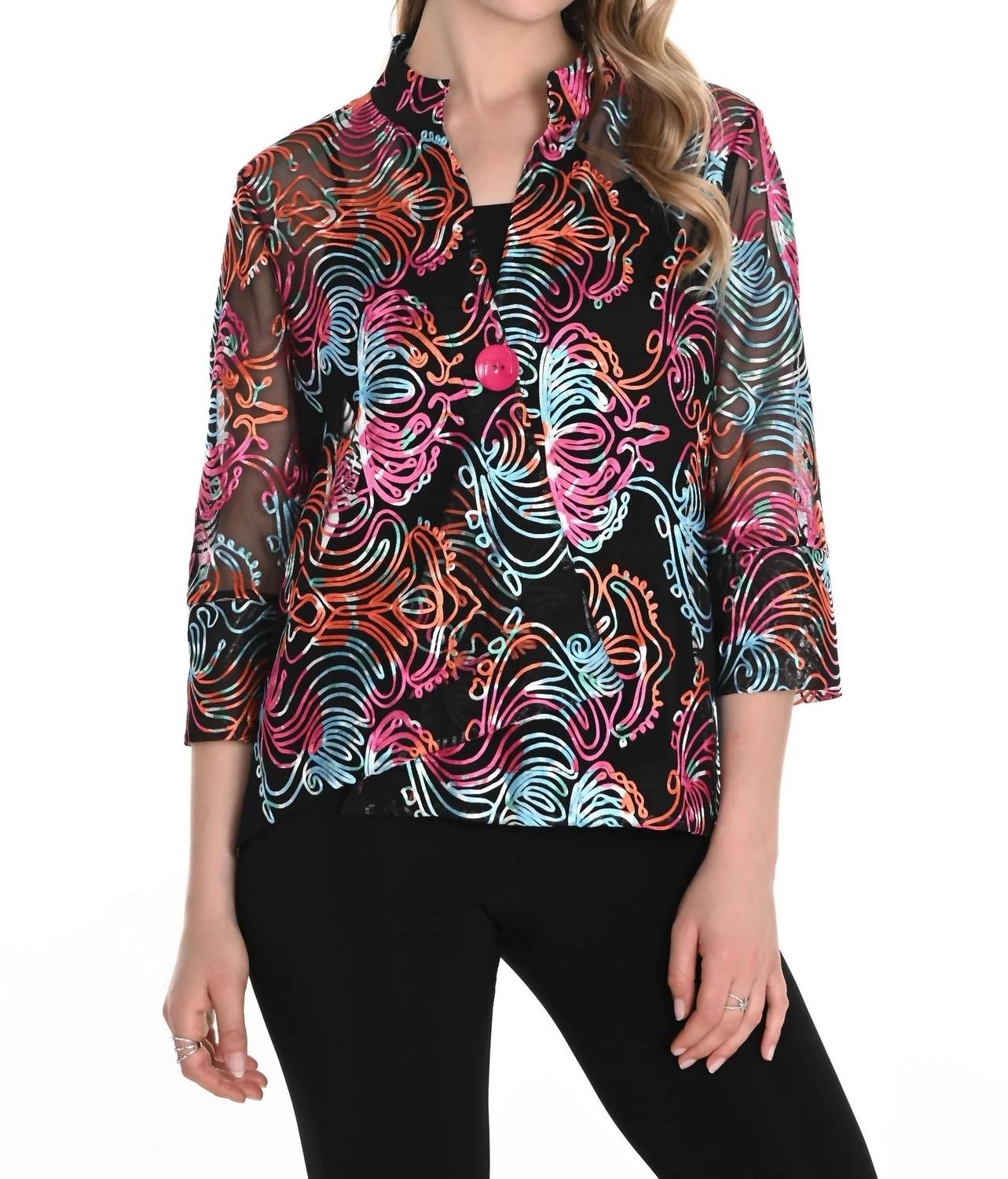 Frank Lyman - Abstract Lightweight Mesh Jacket