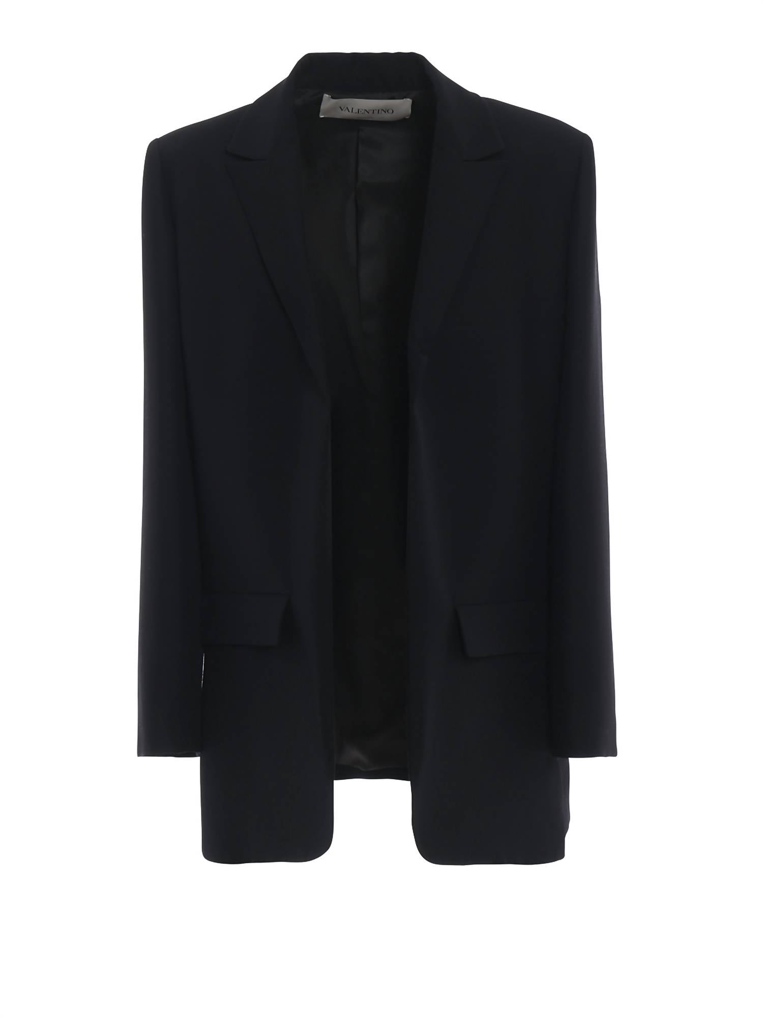 Valentino - Crepe Cady Open Front Tailored Blazer