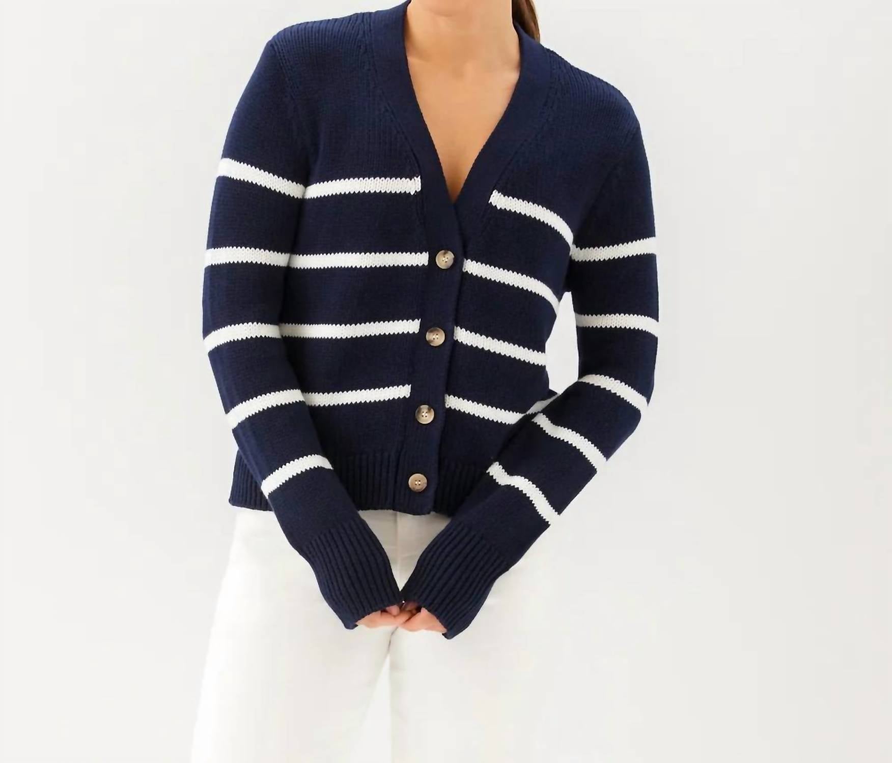 Karen Kane - Stripe Sweater Cardigan