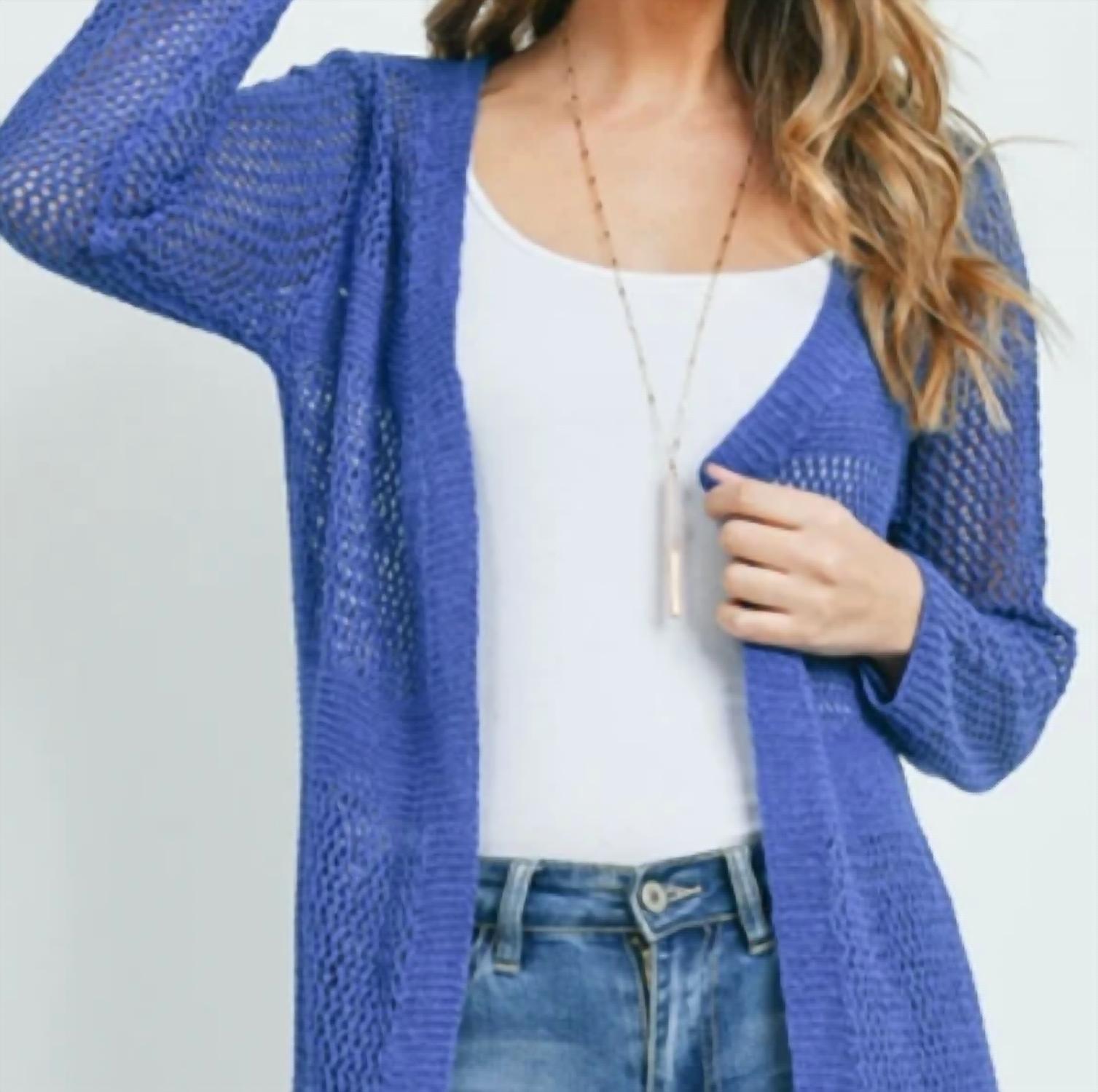 Miracle - Long Open Crocheted Cardigan