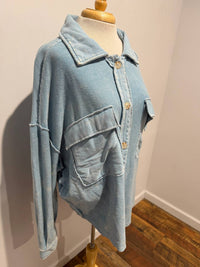 Perch - Women's Vintage Patchwork Drop Shoulder Shacket