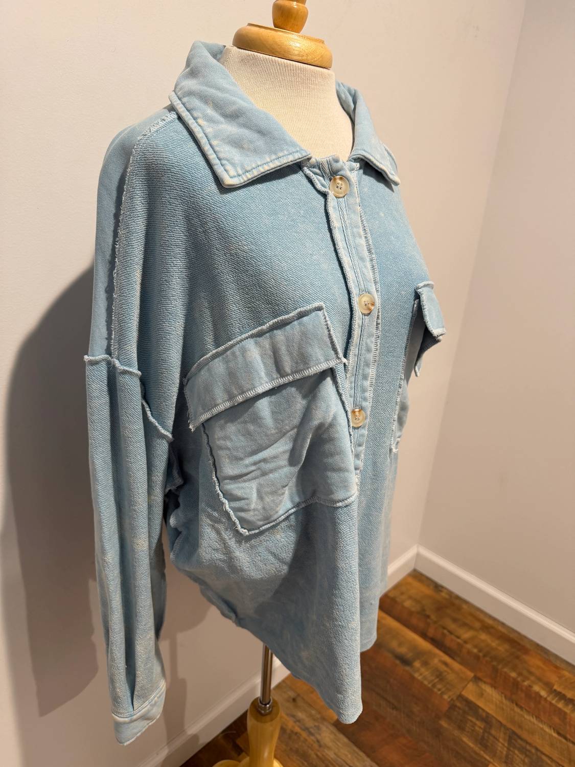 Perch - Women's Vintage Patchwork Drop Shoulder Shacket