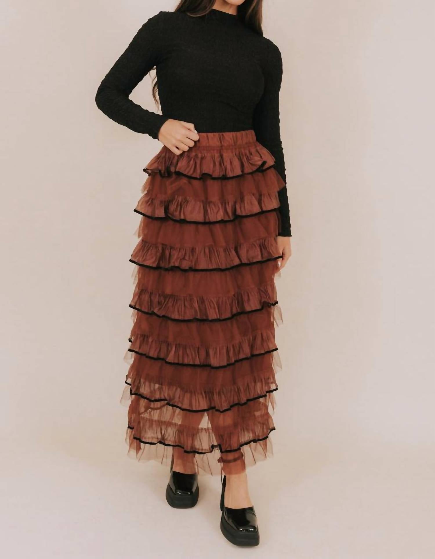So Me - Tulle Ruffled Maxi Skirt