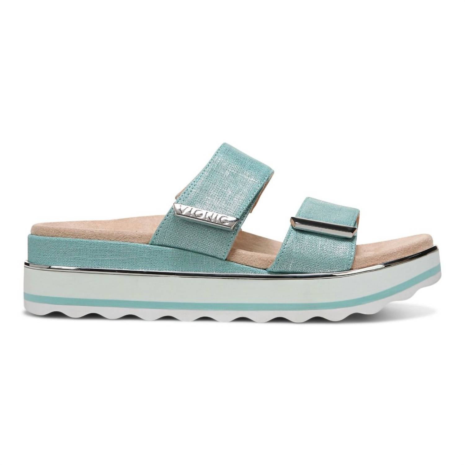VIONIC Women's Brandie Sandals in aqua linen - women's sandal - view 4