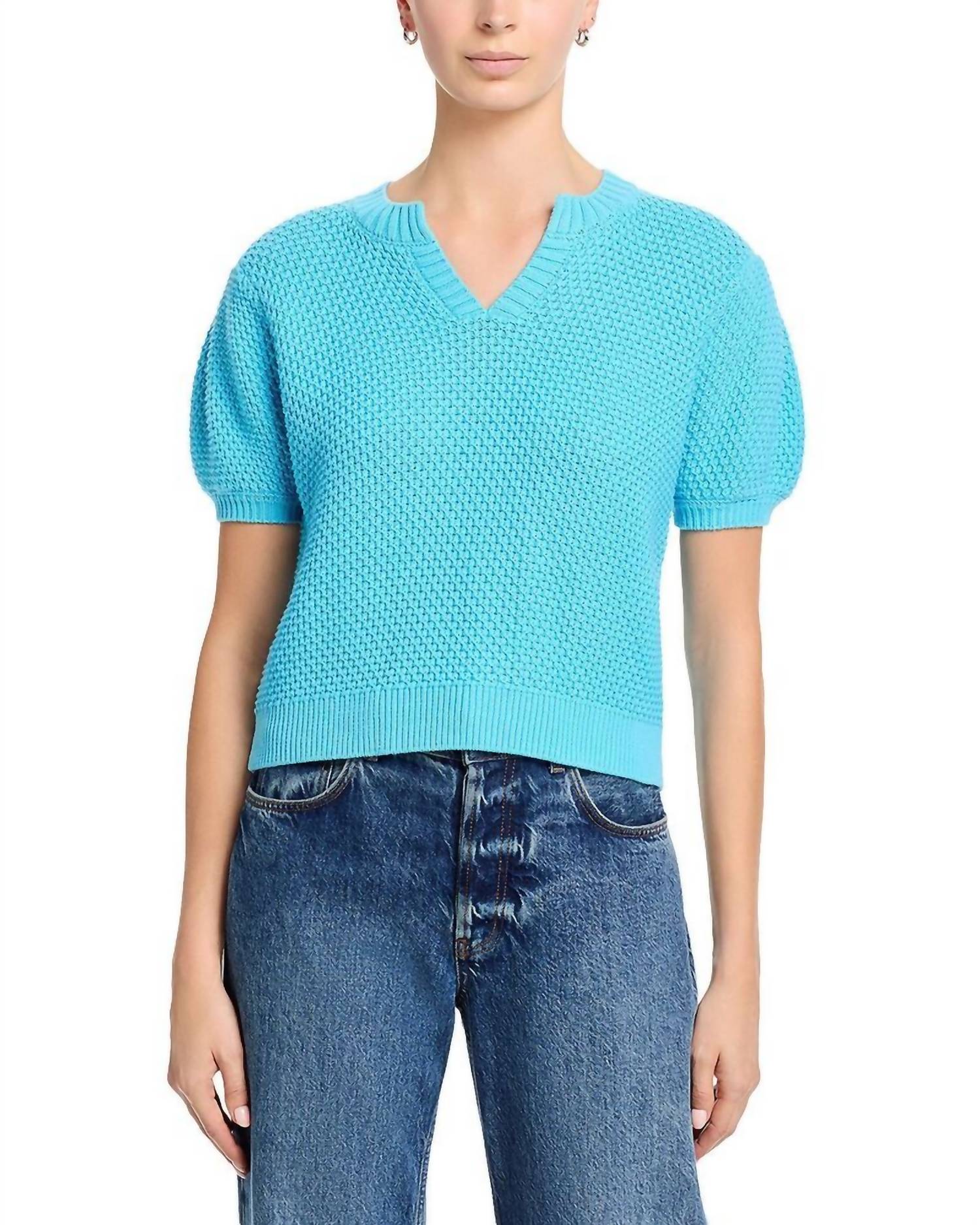French Connection - Remy Cotton Blend V-neck Top