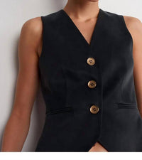 Acaria Studio Night Sleeveless Vest in black - women's blouse - view 4