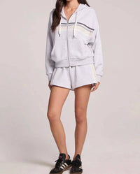 Chaser - Zuma Contrast Strappings Zip-up Hoodie