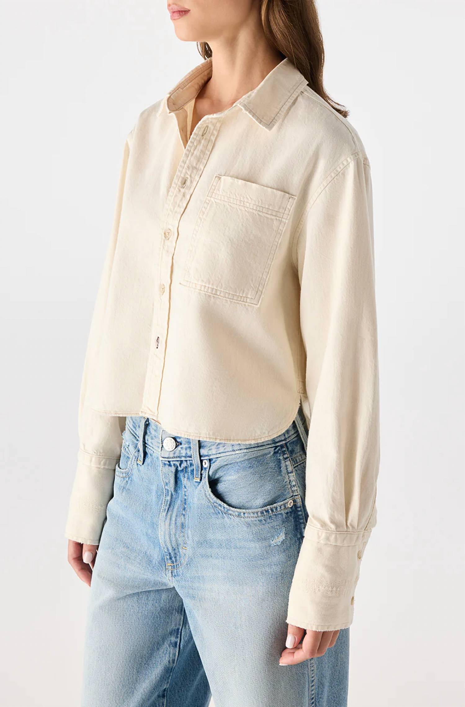 Amo - Abigal Cropped Denim Shirt