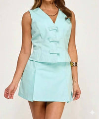 Milk & Honey - Karla Bow Detail Vest & Skort Set