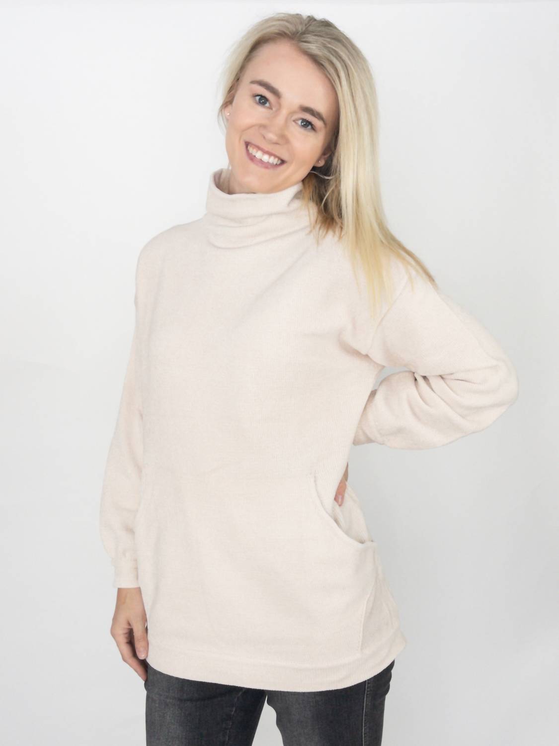 Bluivy - Mock Kneck Knit Tunic Sweater