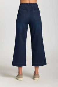 Apny - Cropped Wide Leg Pant With Patch Pockets
