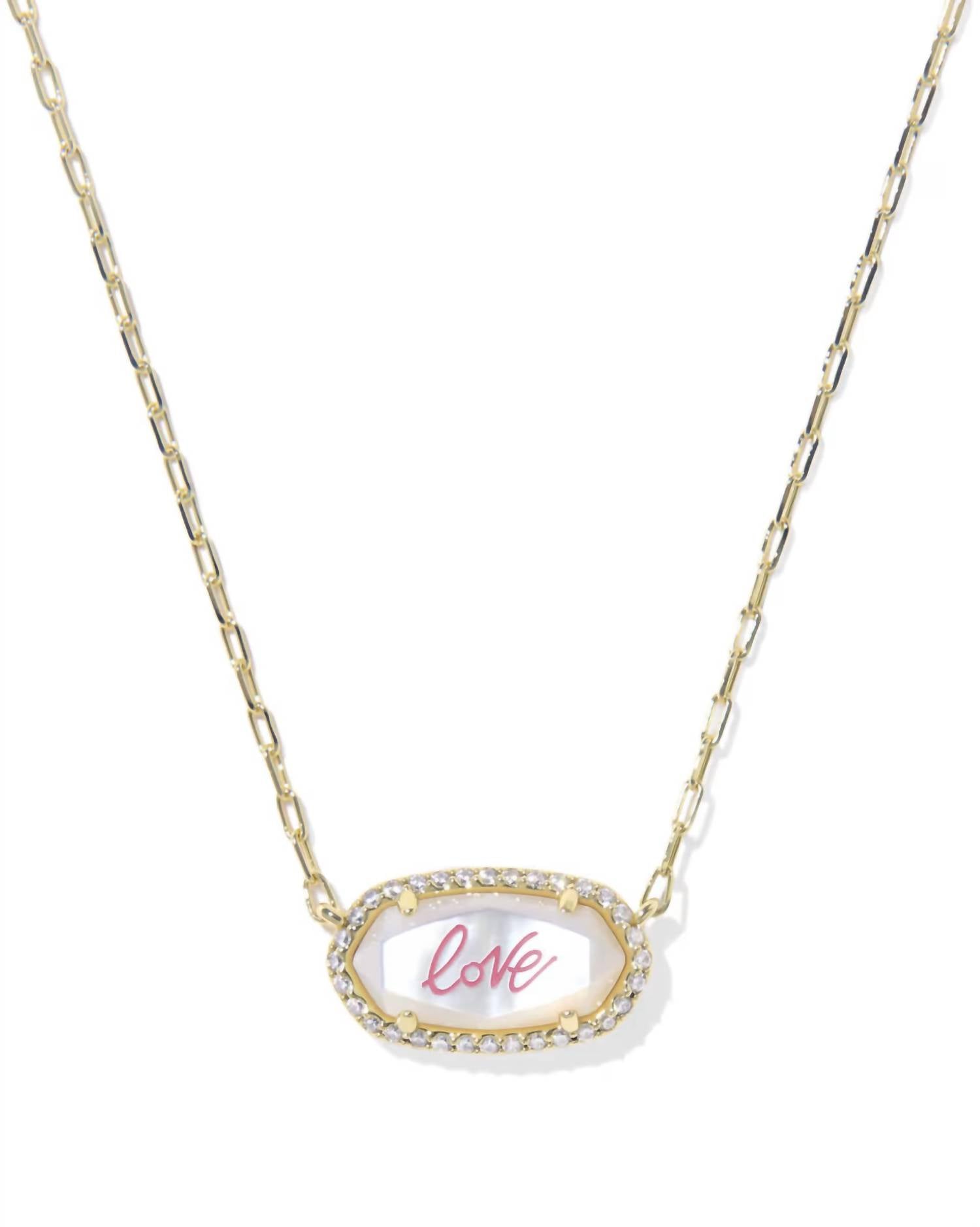 Kendra Scott - Women's Elisa Pave Frame Short Pendant Necklace