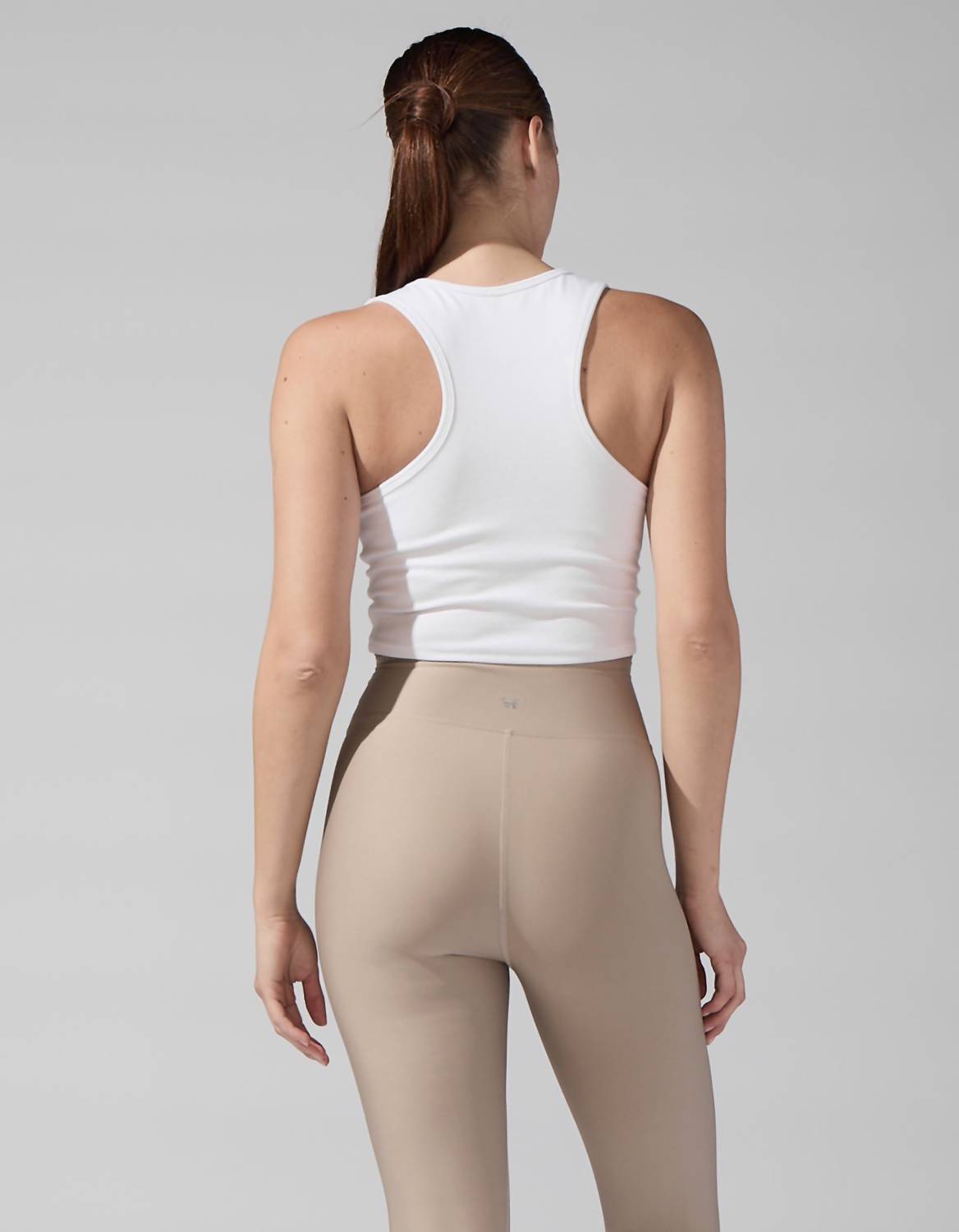 HEROINE SPORT Curve Rib Tank in white - women's tank top - detail view