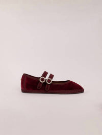 SVETI STEFAN Women's Double Lace Ballerina Flats in garnet 1 - women's flats