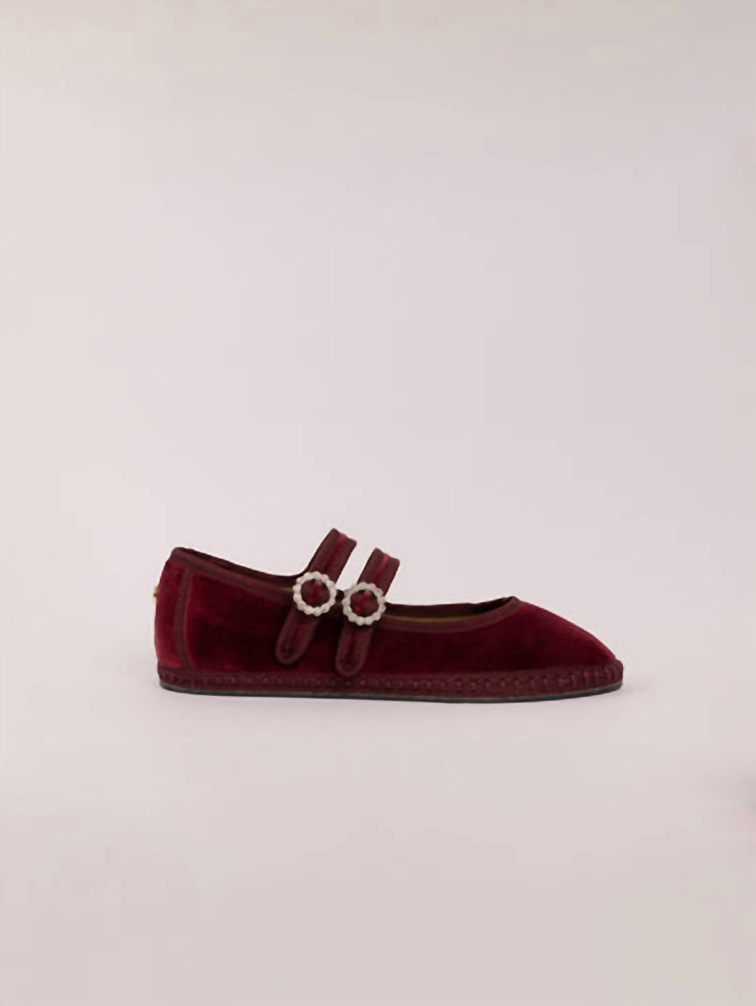 SVETI STEFAN Women's Double Lace Ballerina Flats in garnet 1 - women's flats