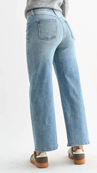 Just Black Denim - High Rise Slim Crop Wide Leg Jeans