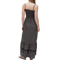 Michael Stars Women's Alejandra Smocked Maxi Dress in black combo - women's dress - detail view