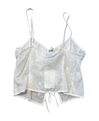 Cotton Candy La - Women's Embroidered Tie Front Tank